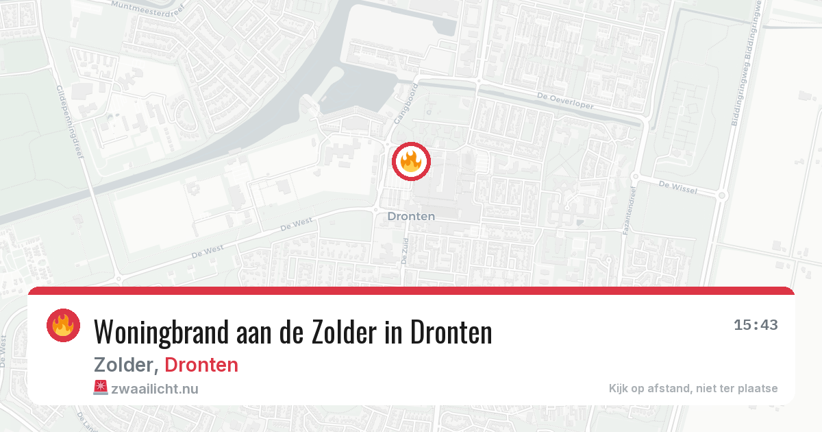 Woningbrand aan de Zolder in Dronten — 12 jul 2026