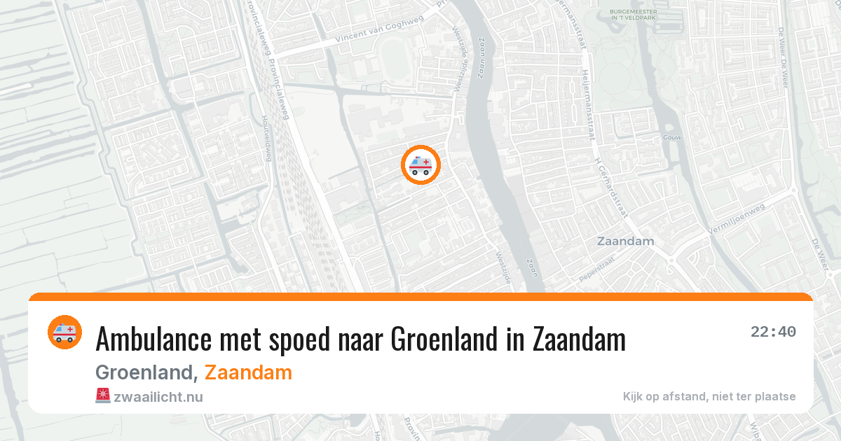 Ambulance met spoed naar Groenland in Zaandam — 15 jul 2026