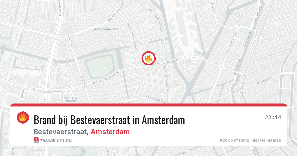 Brand bij Bestevaerstraat in Amsterdam — 14 jul 2026