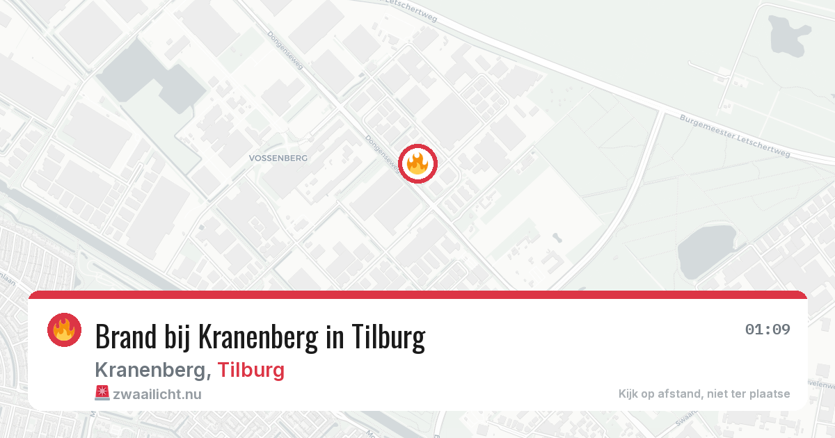 Brand bij Kranenberg in Tilburg — 10 jul 2026