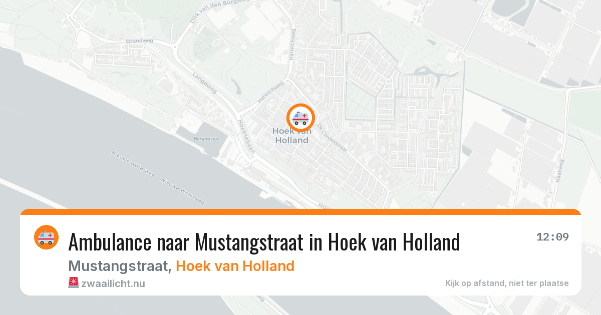 Ambulance naar Mustangstraat in Hoek van Holland — 21 jul 2026
