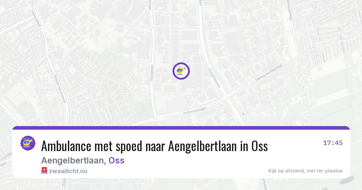 Ambulance met spoed naar Aengelbertlaan in Oss — 15 mrt 2026