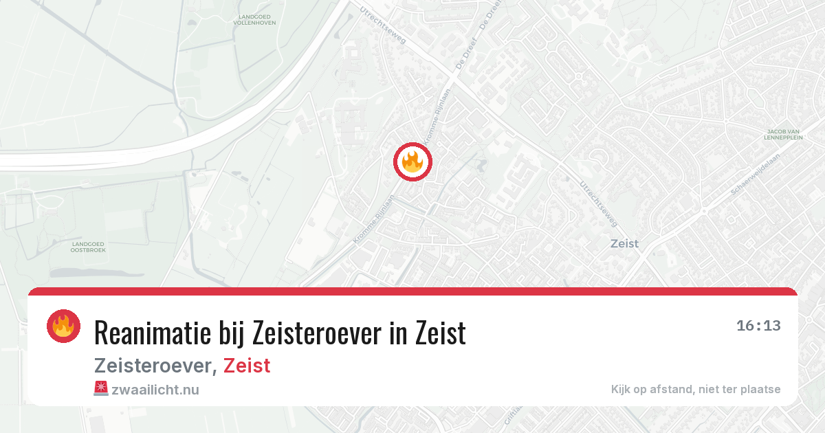 Reanimatie bij Zeisteroever in Zeist — 11 jul 2026