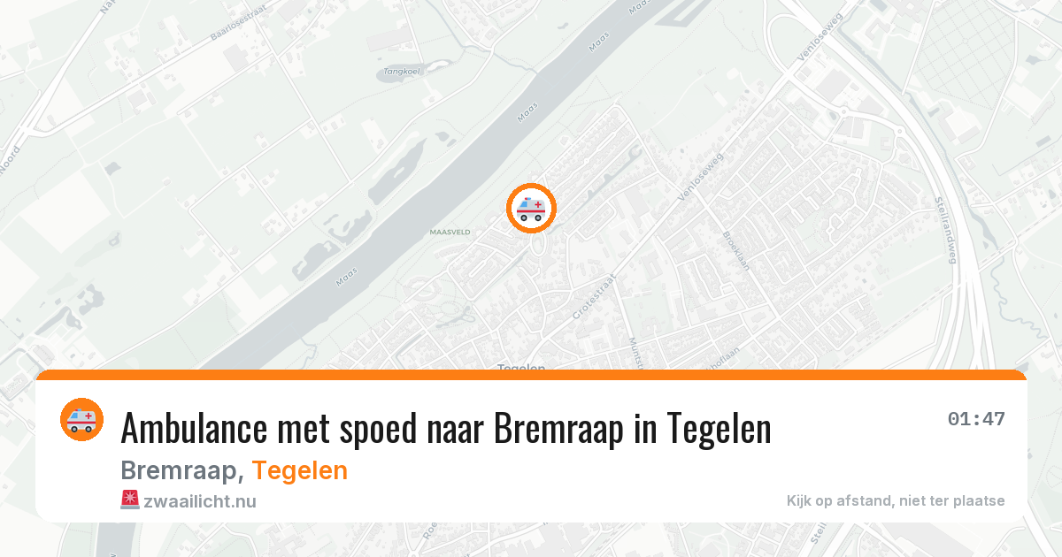 Ambulance met spoed naar Bremraap in Tegelen — 25 jul 2026