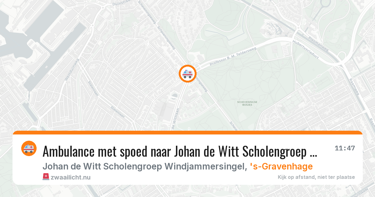 Ambulance met spoed naar Johan de Witt Scholengroep Windjammersingel in 's-Gravenhage — 3 feb 2026