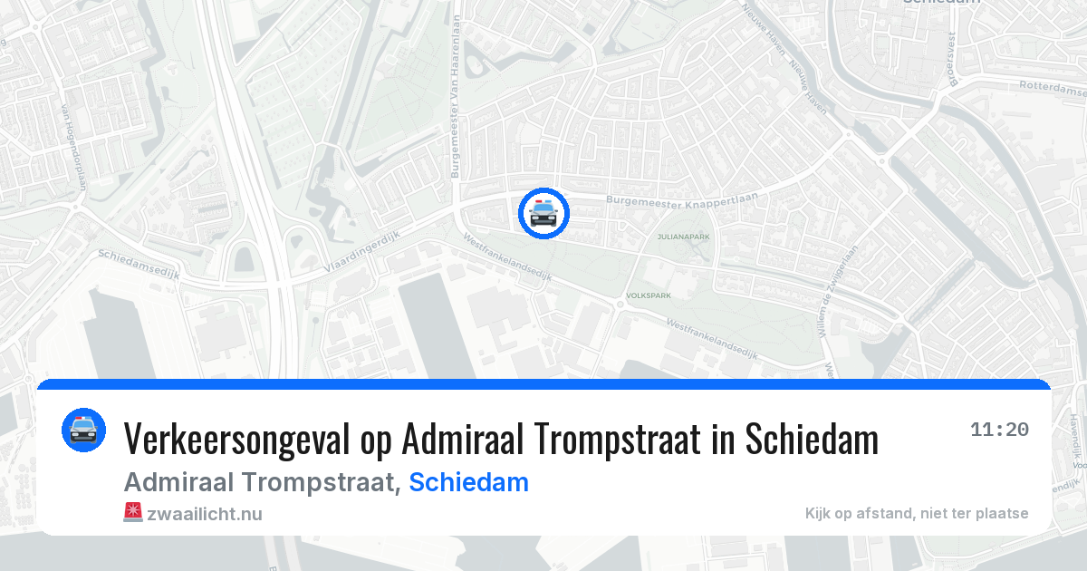 Verkeersongeval op Admiraal Trompstraat in Schiedam — 10 jul 2026