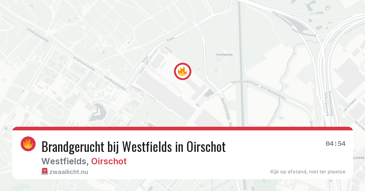 Brandgerucht bij Westfields in Oirschot — 12 jul 2026
