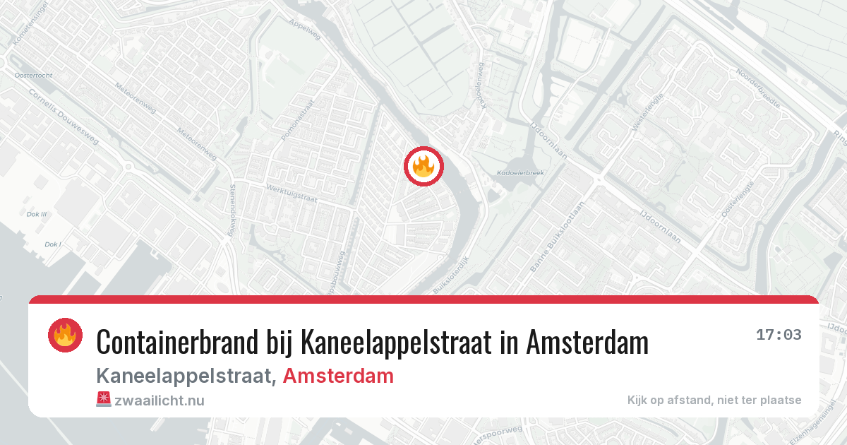 Containerbrand bij Kaneelappelstraat in Amsterdam — 19 mrt 2026