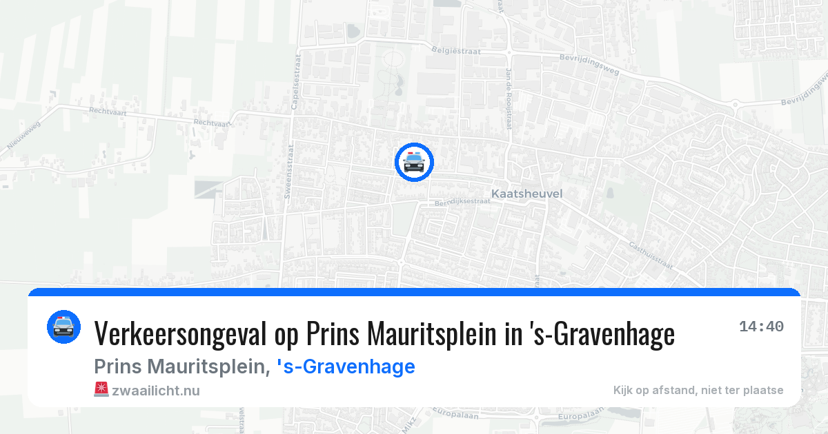 Verkeersongeval op Prins Mauritsplein in 's-Gravenhage — 19 mrt 2026
