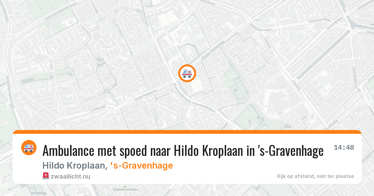 Ambulance met spoed naar Hildo Kroplaan in 's-Gravenhage — 18 mrt 2026