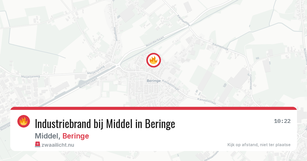 Industriebrand bij Middel in Beringe — 14 jul 2026