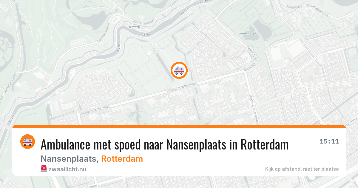 Ambulance met spoed naar Nansenplaats in Rotterdam — 18 mei 2026