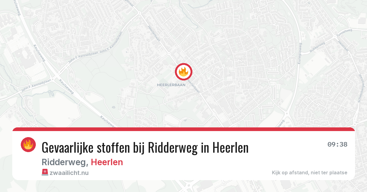 Gevaarlijke stoffen bij Ridderweg in Heerlen — 15 jul 2026