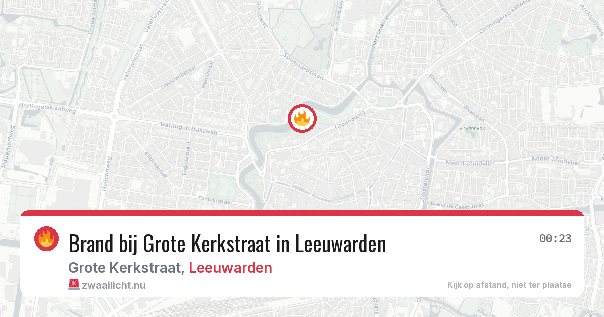 Brand bij Grote Kerkstraat in Leeuwarden — 25 jul 2026