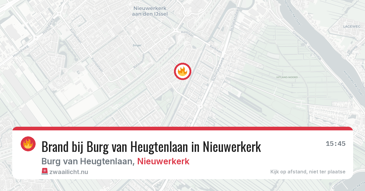 Brand bij Burg van Heugtenlaan in Nieuwerkerk — 11 mrt 2026