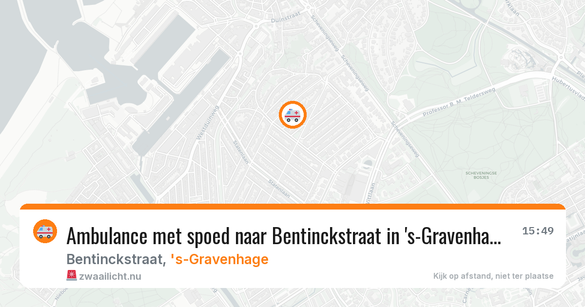 Ambulance met spoed naar Bentinckstraat in 's-Gravenhage — 27 apr 2026