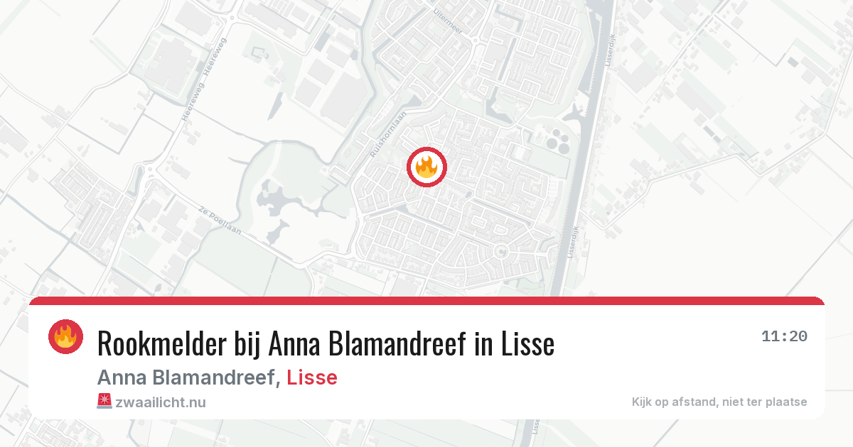 Rookmelder bij Anna Blamandreef in Lisse — 17 mei 2026