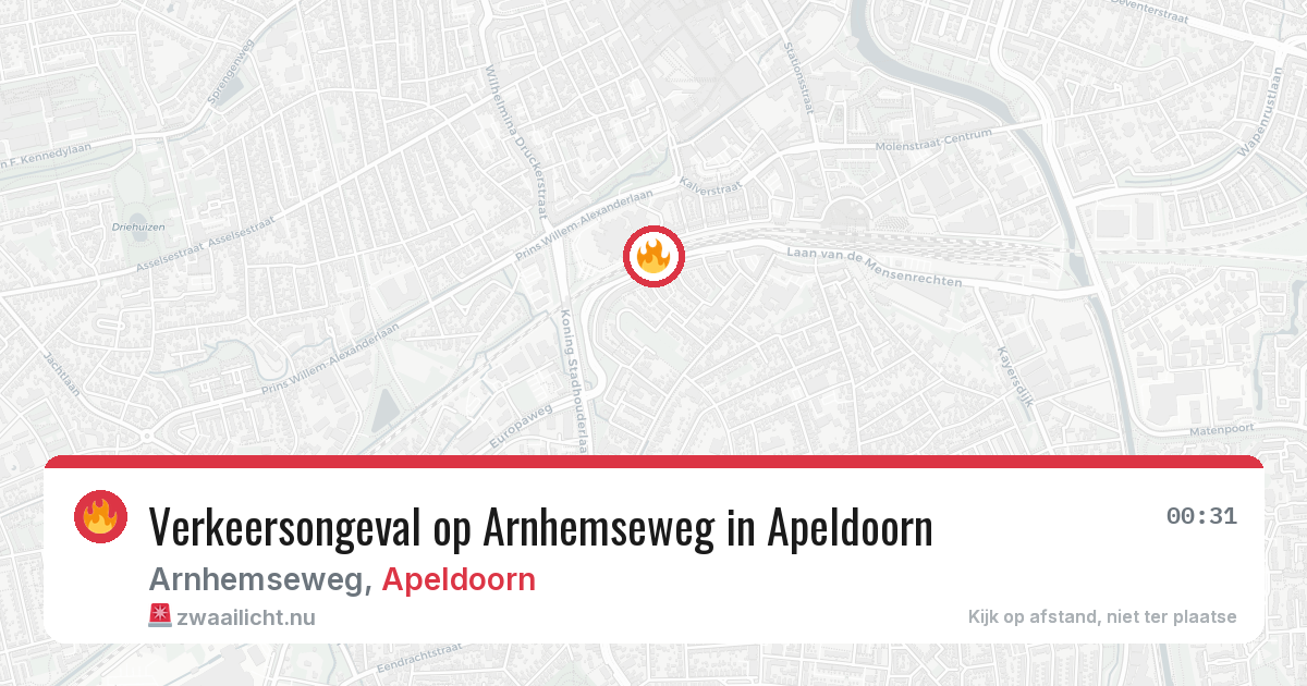Verkeersongeval op Arnhemseweg in Apeldoorn — 31 mei 2026