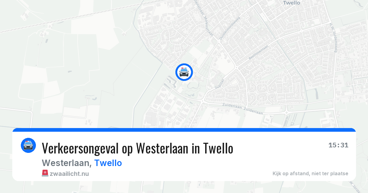 Verkeersongeval op Westerlaan in Twello — 22 mrt 2026