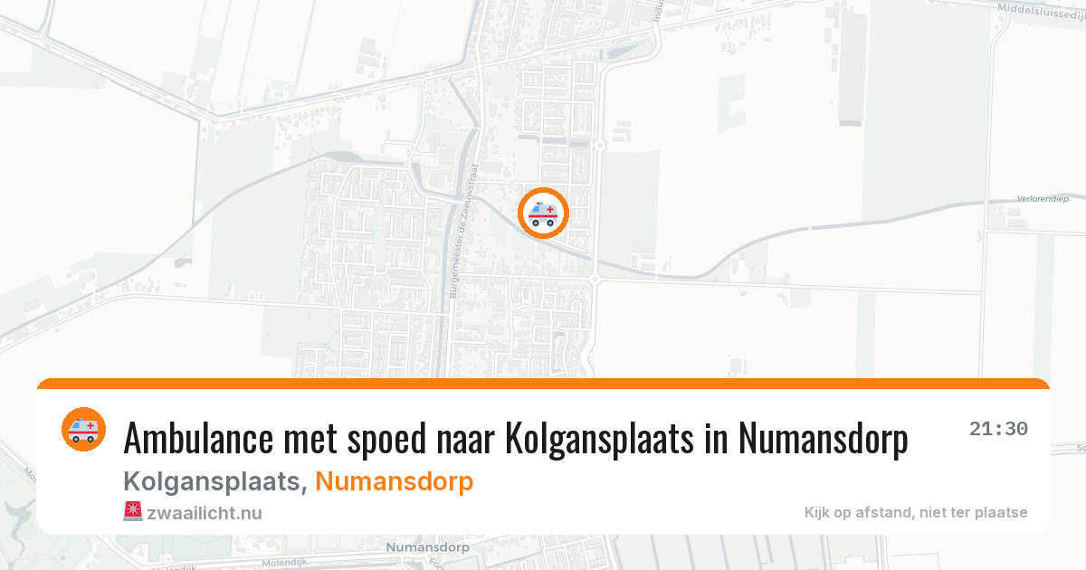 Ambulance met spoed naar Kolgansplaats in Numansdorp — 3 mei 2026
