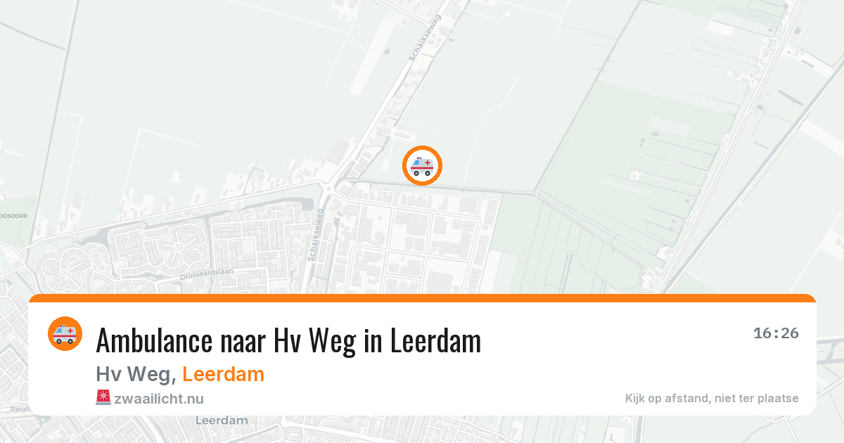 Ambulance naar Hv Weg in Leerdam — 16 jul 2026