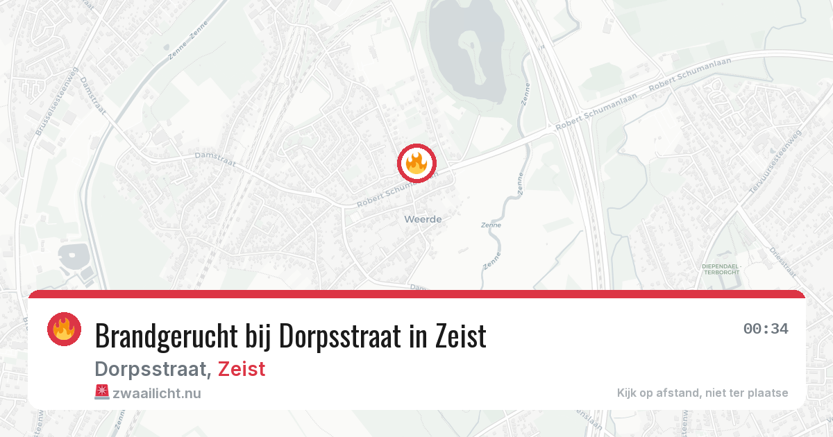 Brandgerucht bij Dorpsstraat in Zeist — 15 mrt 2026