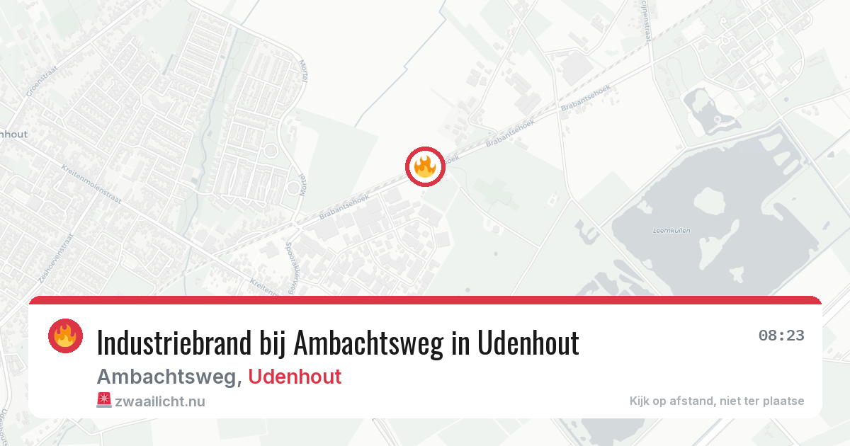 Industriebrand bij Ambachtsweg in Udenhout — 19 feb 2026