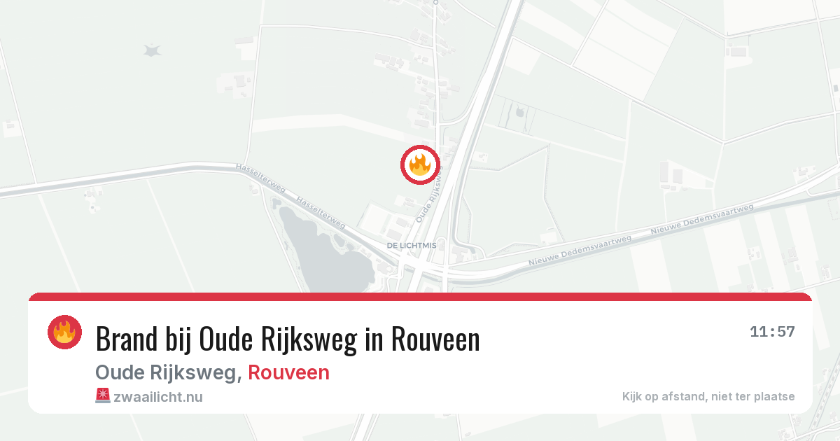 Brand bij Oude Rijksweg in Rouveen — 4 jun 2026