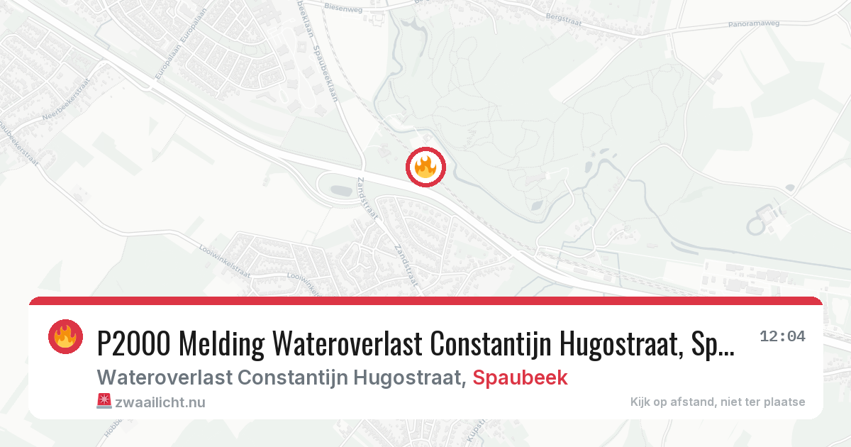 P2000 Melding Wateroverlast Constantijn Hugostraat, Spaubeek — 2 feb 2026