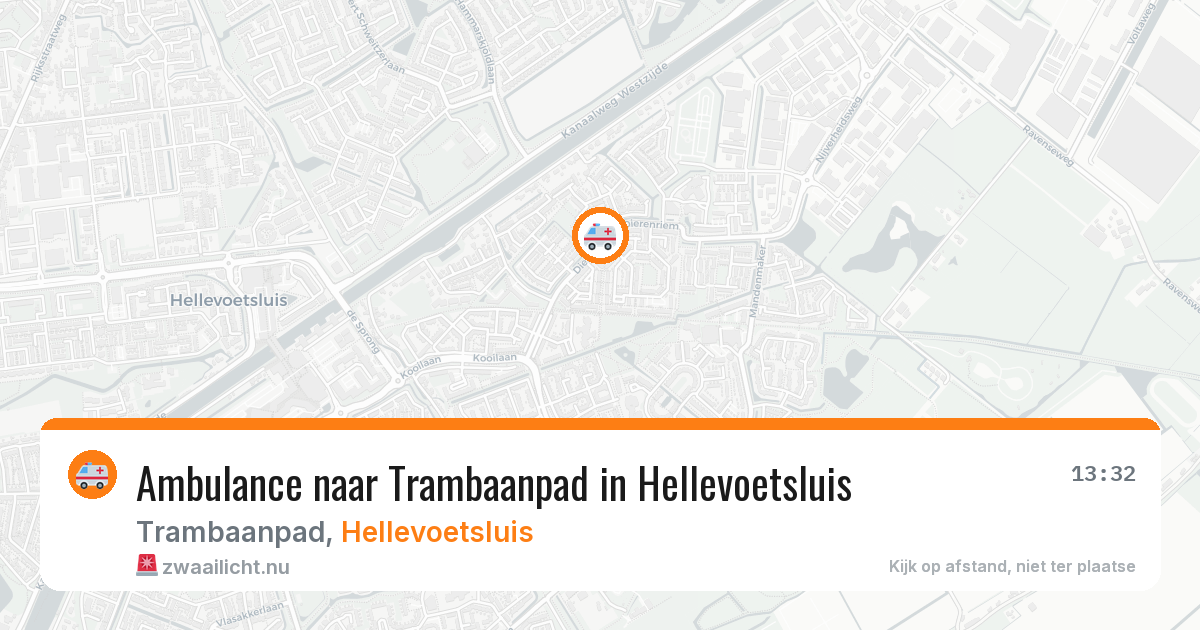 Ambulance naar Trambaanpad in Hellevoetsluis — 16 mrt 2026