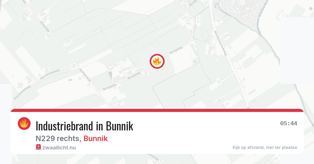 Industriebrand in Bunnik — 12 mei 2026