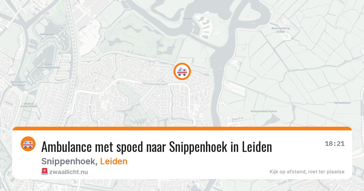 Ambulance met spoed naar Snippenhoek in Leiden — 26 jul 2026