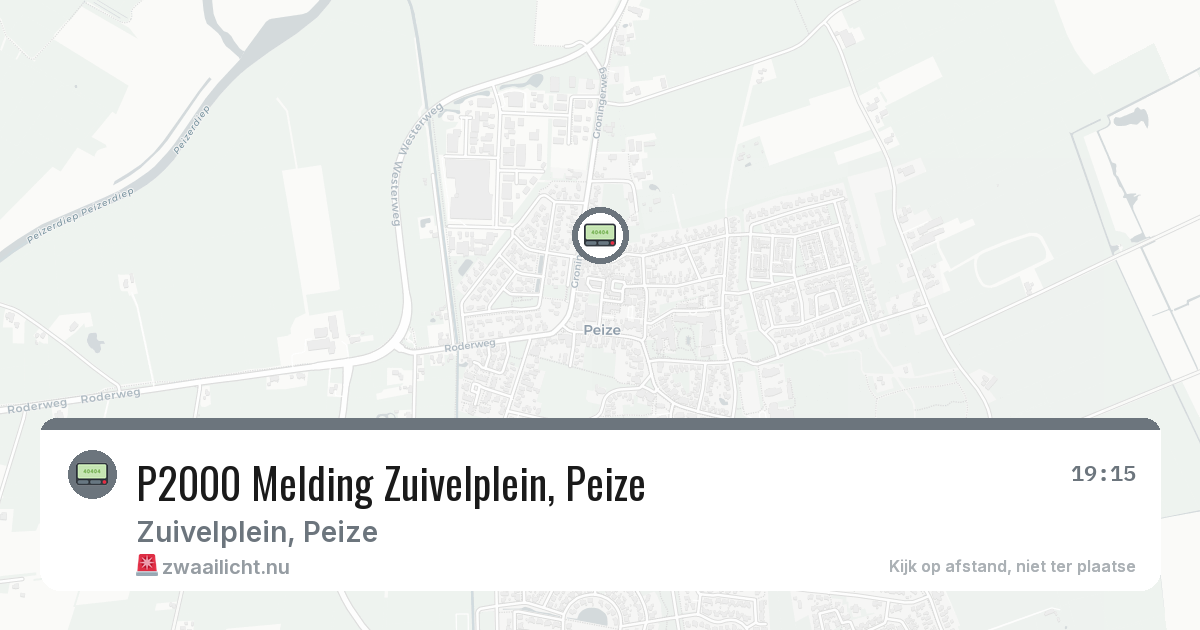 P2000 Melding Zuivelplein, Peize — 26 mrt 2026
