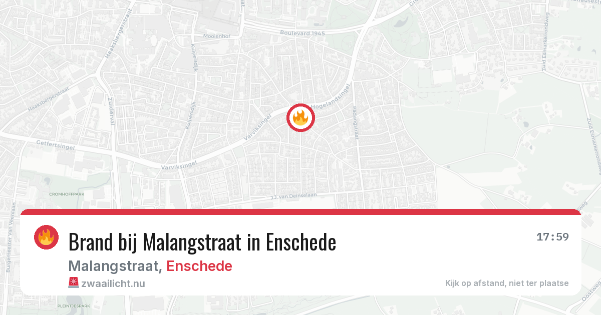 Brand bij Malangstraat in Enschede — 29 mei 2026