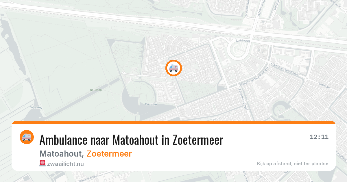 Ambulance naar Matoahout in Zoetermeer — 12 mrt 2026