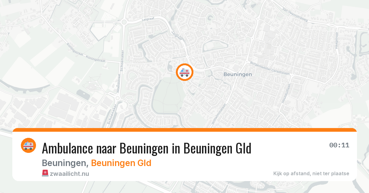 Ambulance naar Beuningen in Beuningen Gld — 21 jul 2026