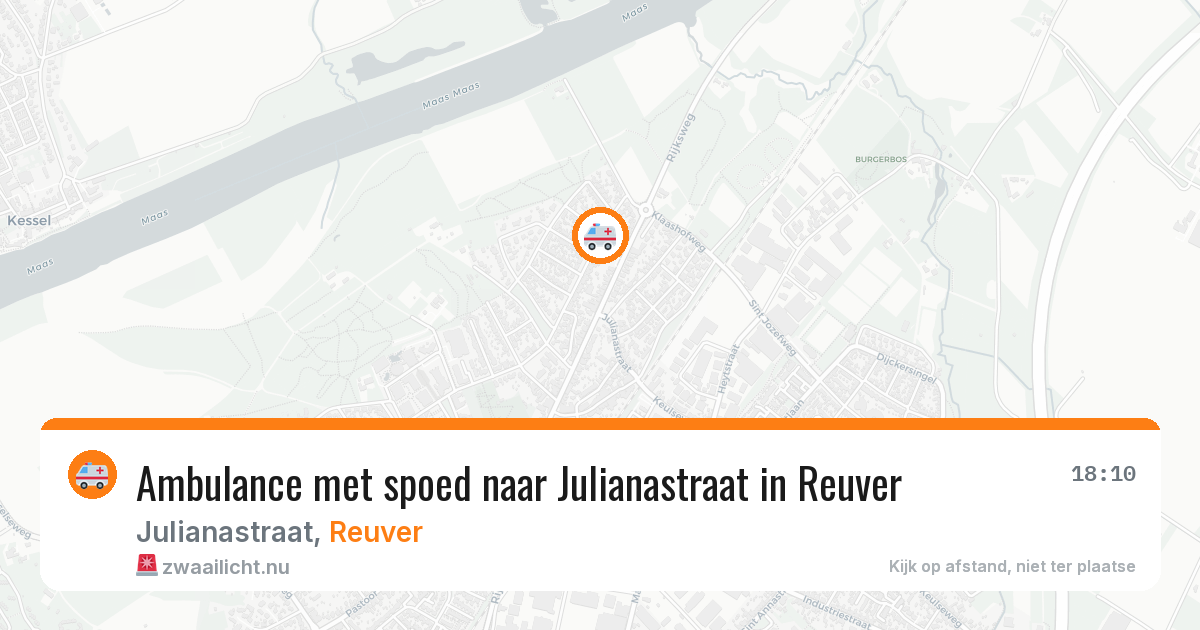 Ambulance met spoed naar Julianastraat in Reuver — 18 jul 2026