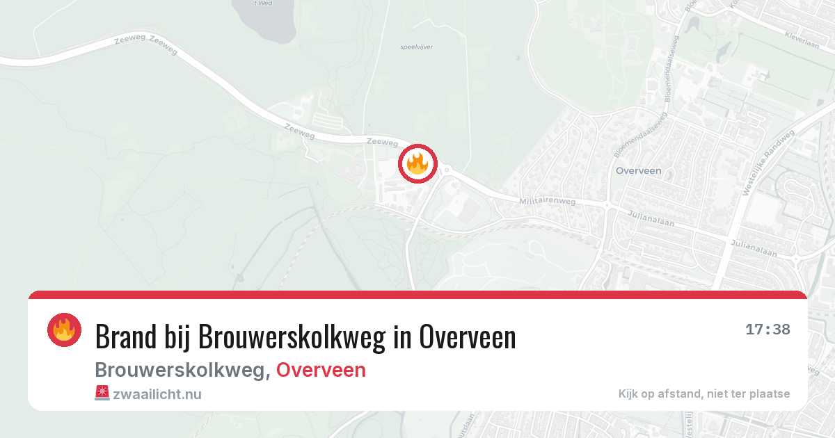 Brand bij Brouwerskolkweg in Overveen — 23 jul 2026
