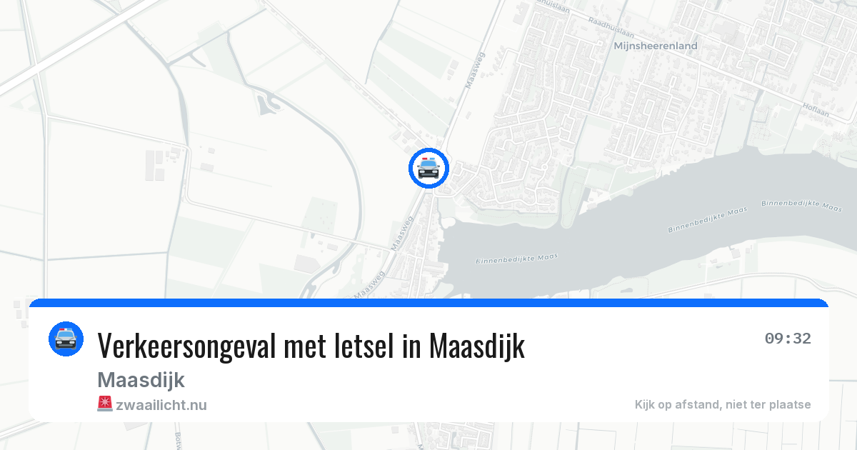 Verkeersongeval met letsel in Maasdijk — 9 jul 2026