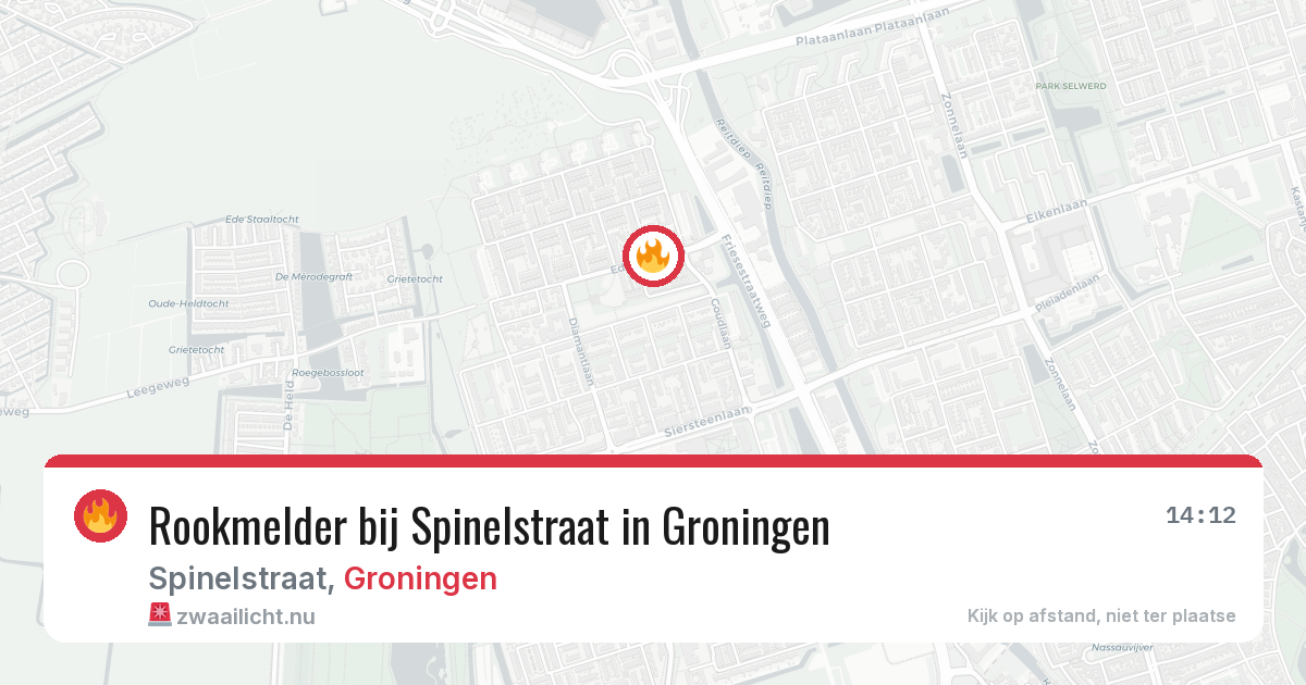 Rookmelder bij Spinelstraat in Groningen — 22 mei 2026