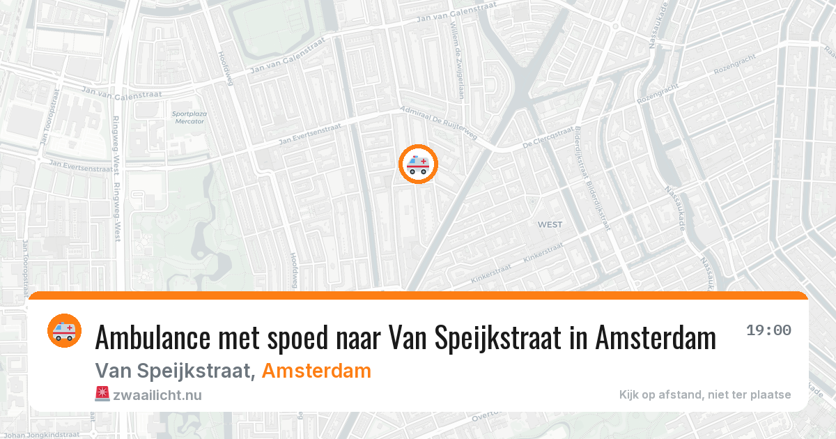 Ambulance met spoed naar Van Speijkstraat in Amsterdam — 17 jul 2026
