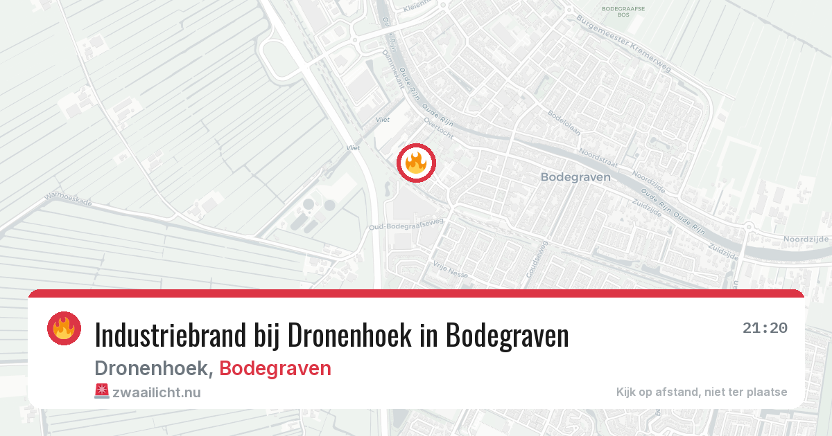 Industriebrand bij Dronenhoek in Bodegraven — 19 mei 2026
