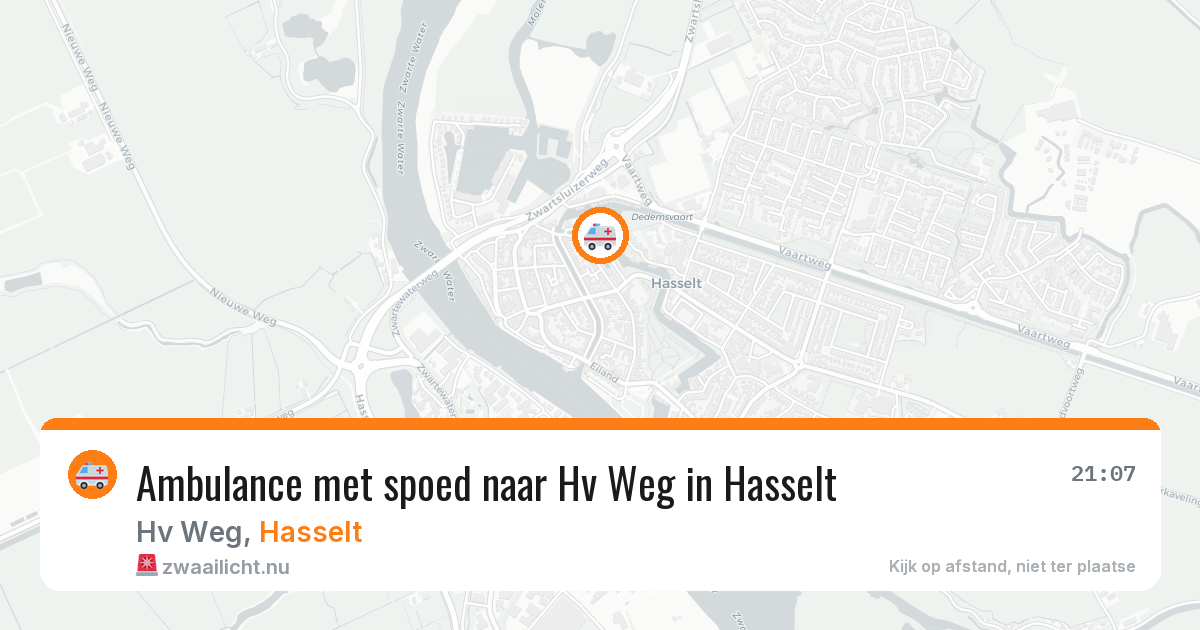 Ambulance met spoed naar Hv Weg in Hasselt — 22 mei 2026