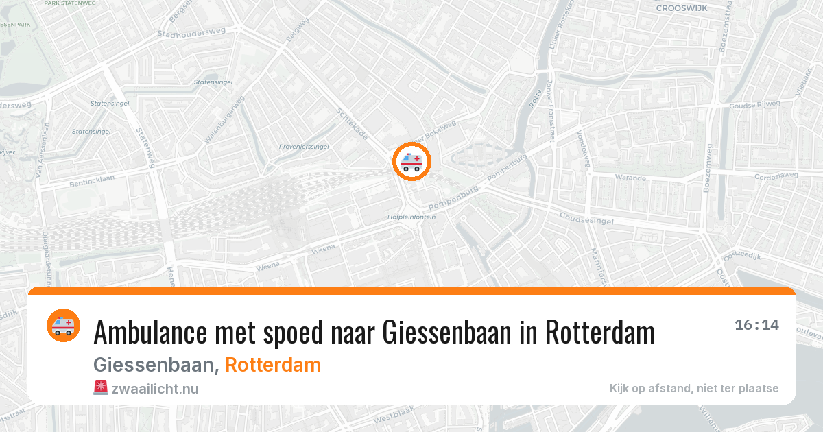 Ambulance met spoed naar Giessenbaan in Rotterdam — 14 mrt 2026