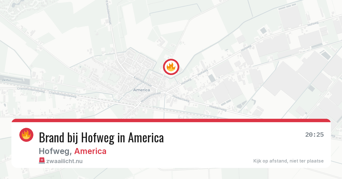 Brand bij Hofweg in America — 2 mei 2026