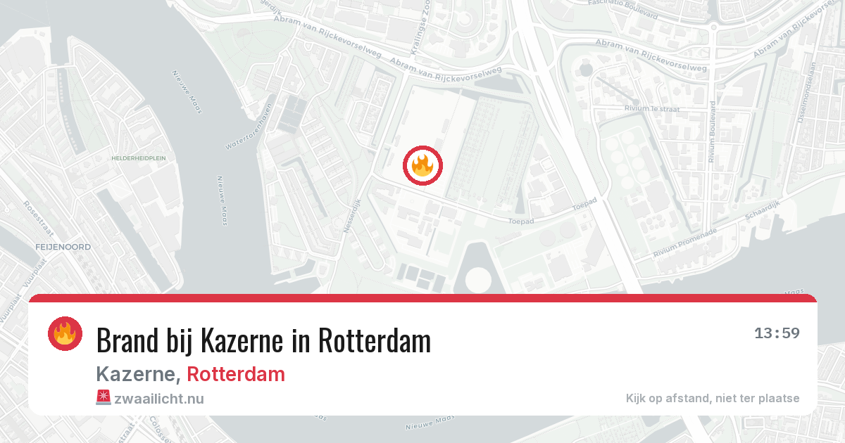 Brand bij Kazerne in Rotterdam — 16 jul 2026
