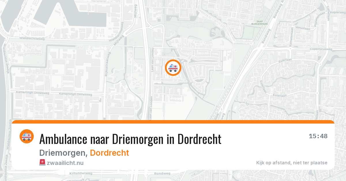 Ambulance naar Driemorgen in Dordrecht — 17 jul 2026