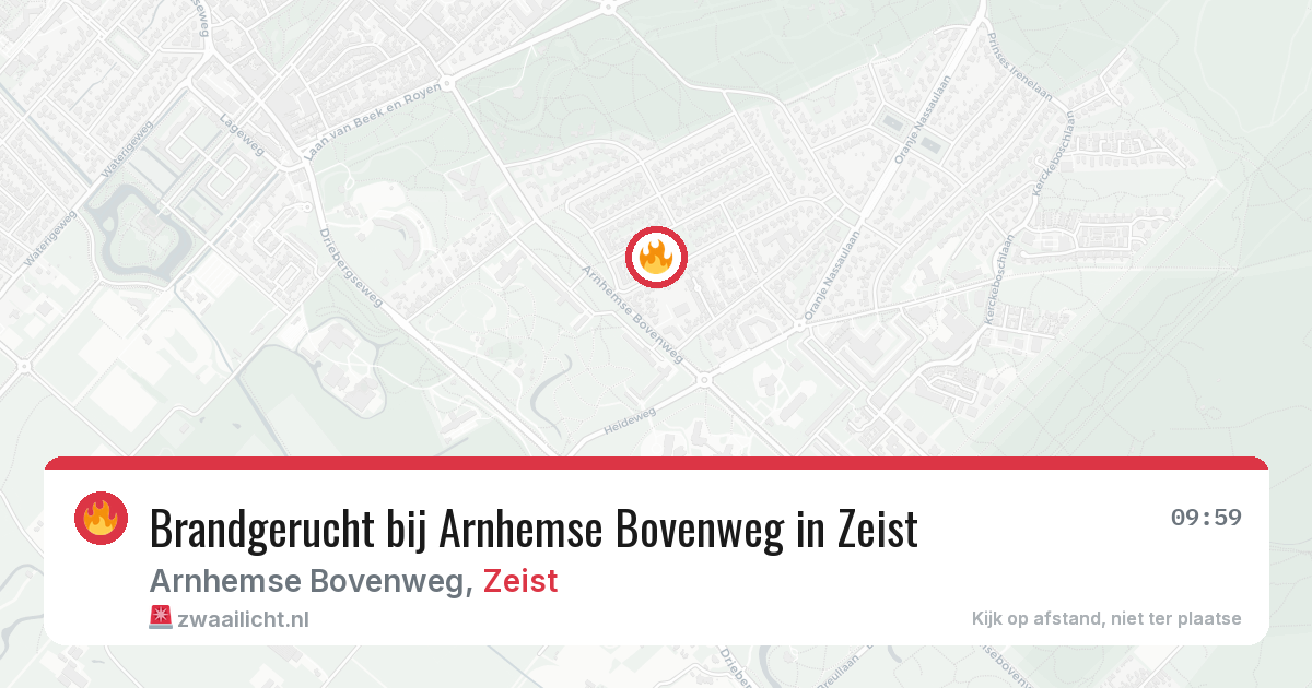 Brandgerucht bij Arnhemse Bovenweg in Zeist — 5 apr 2026