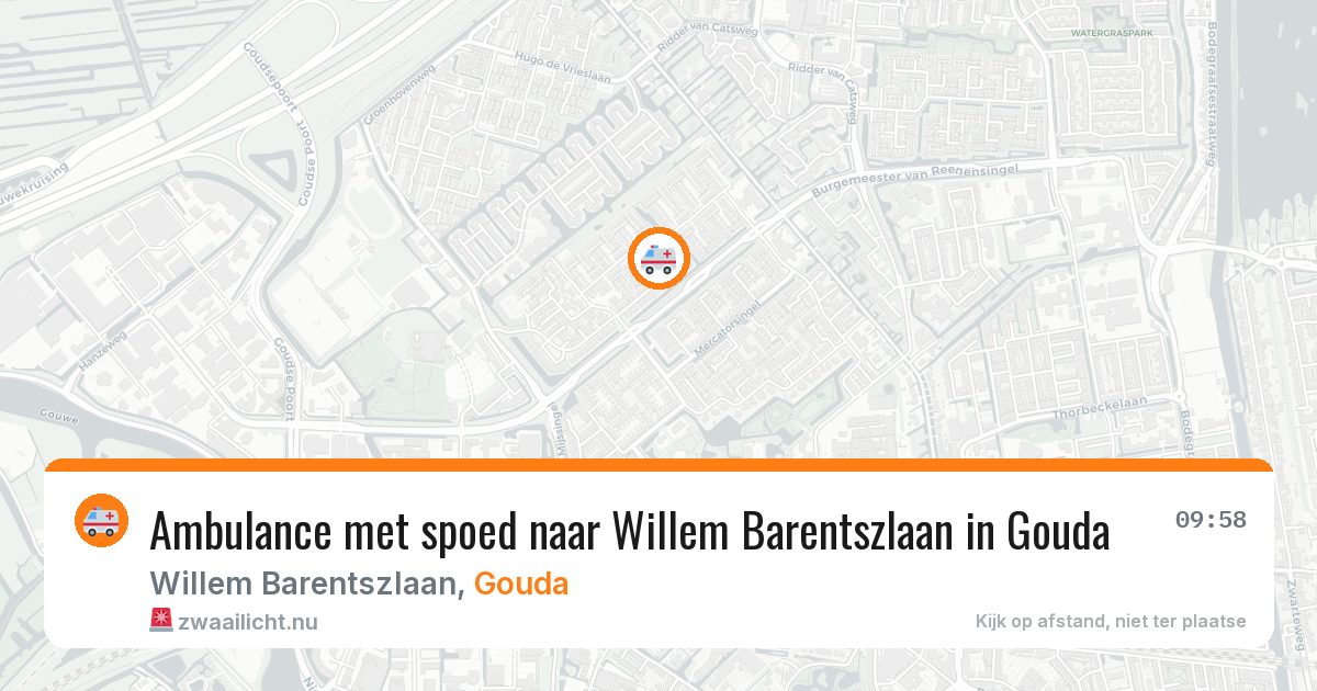 Ambulance met spoed naar Willem Barentszlaan in Gouda — 1 jul 2026