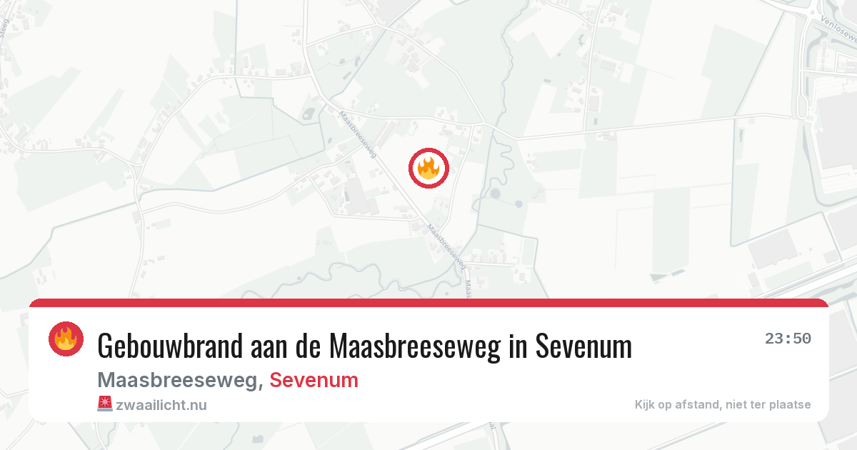 Gebouwbrand aan de Maasbreeseweg in Sevenum — 21 apr 2026